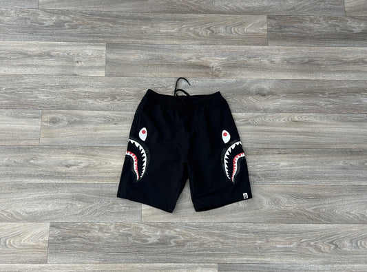 Bape shark logo print shorts