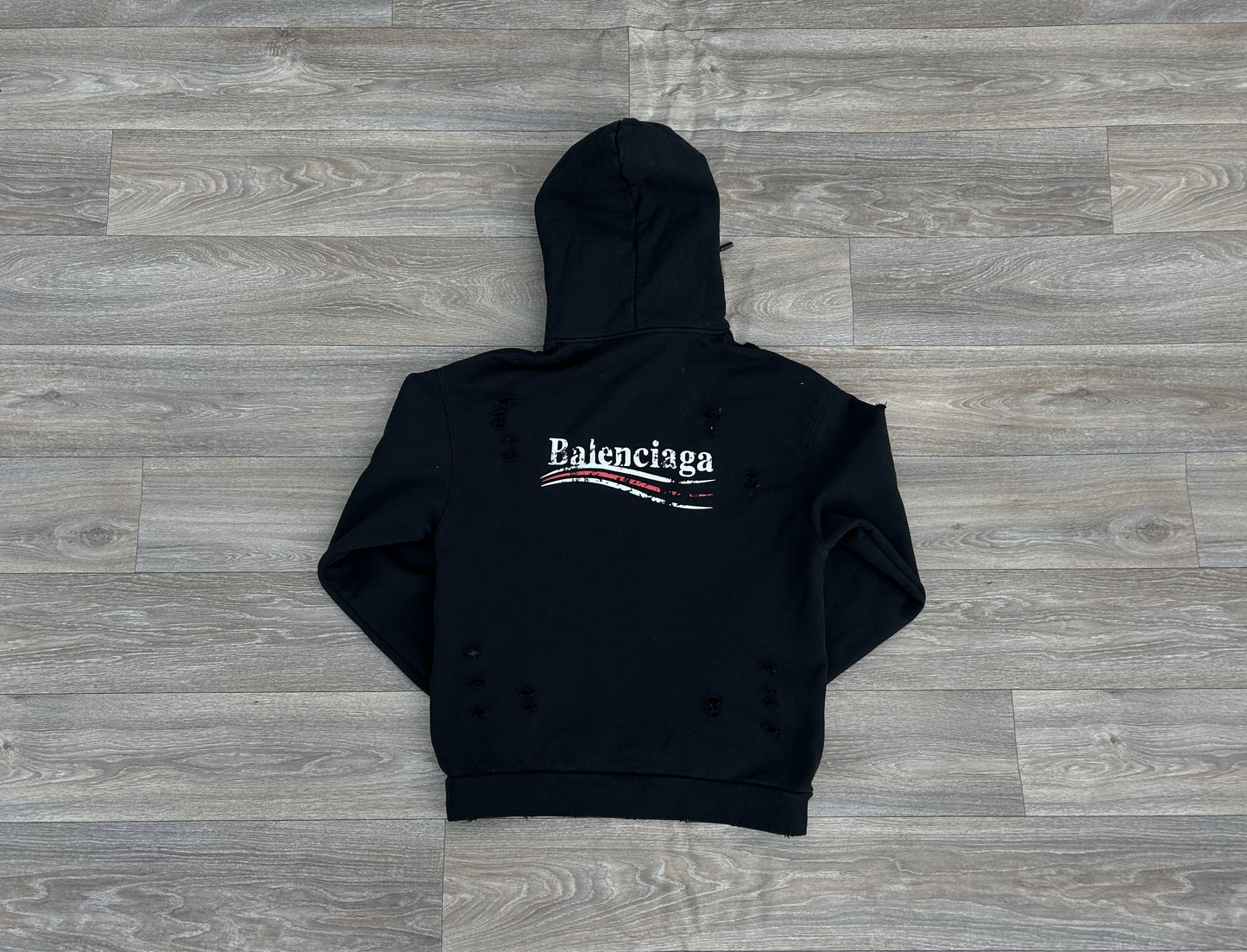 Balenciaga campaign distressed hoodie