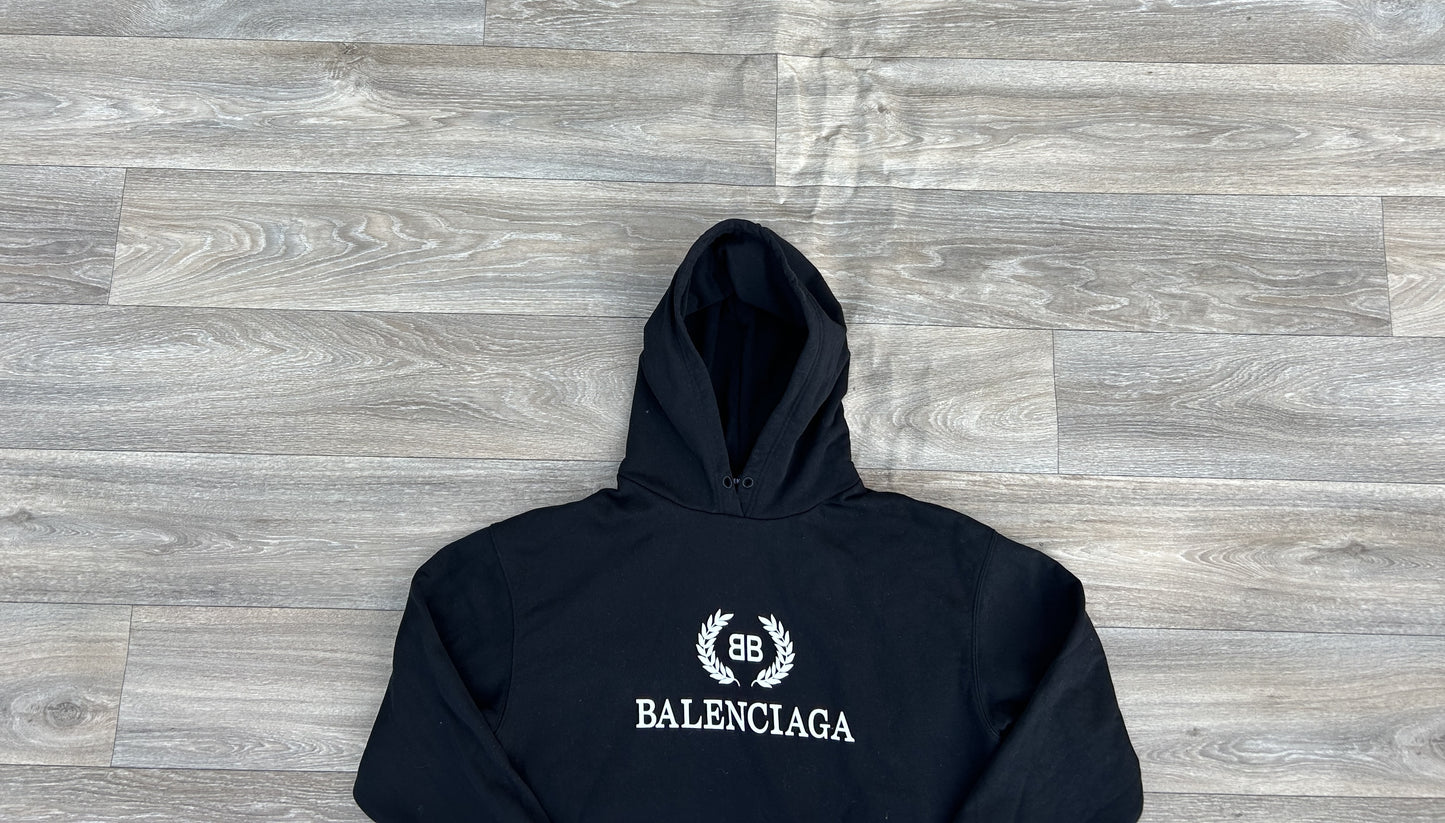 Balenciaga wreath logo print hoodie