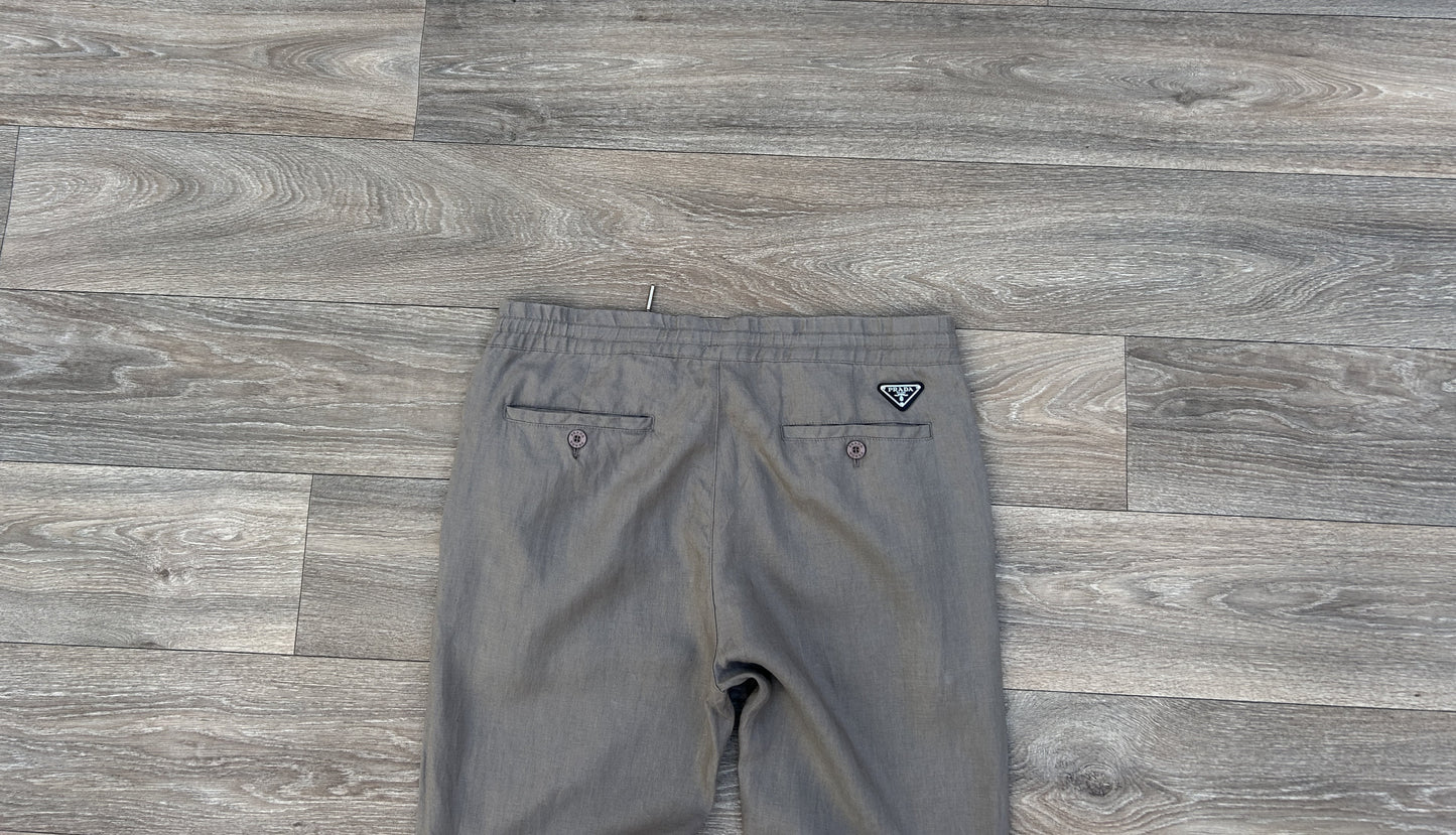 Prada logo linen pants