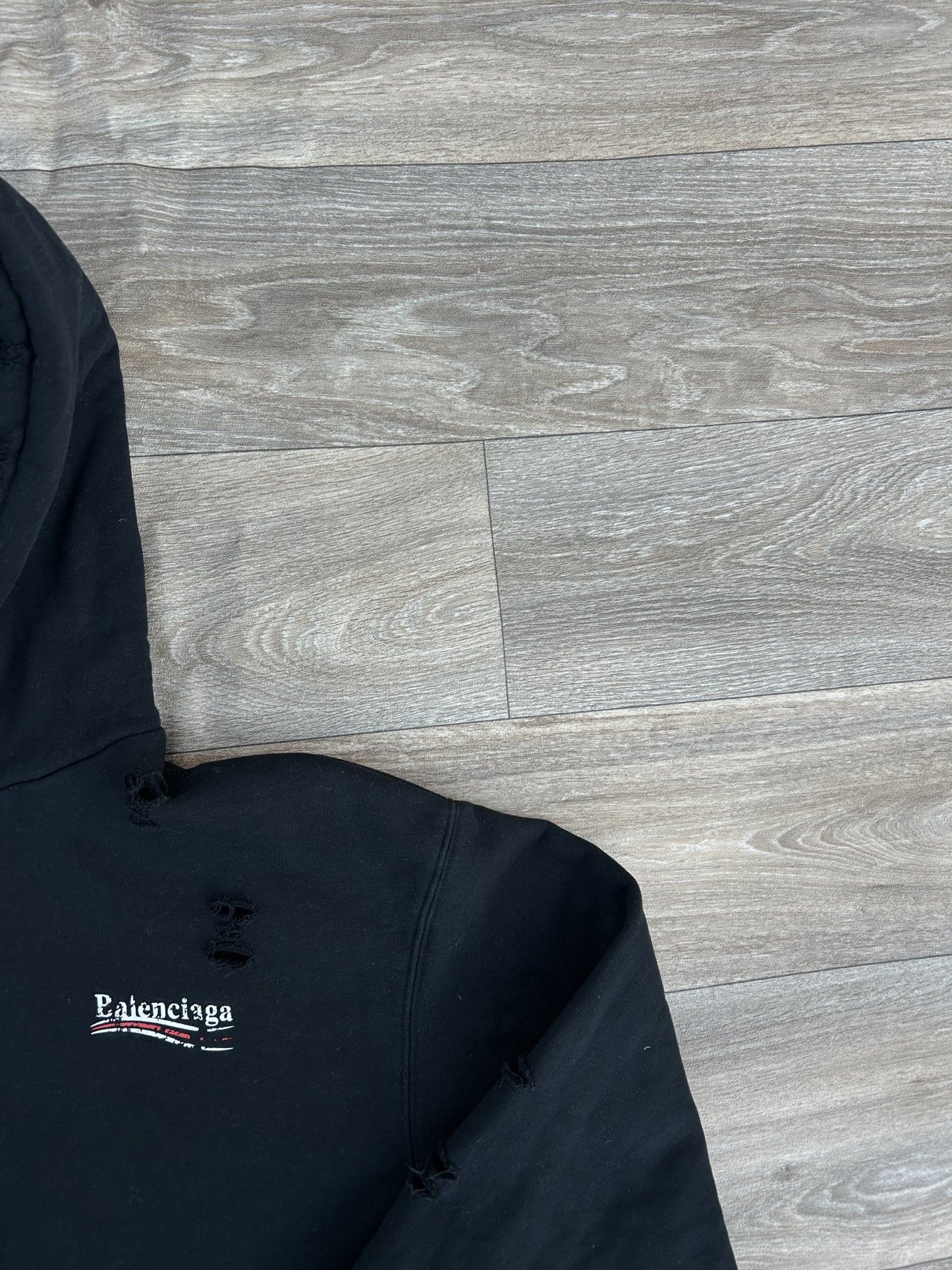 Balenciaga campaign distressed hoodie