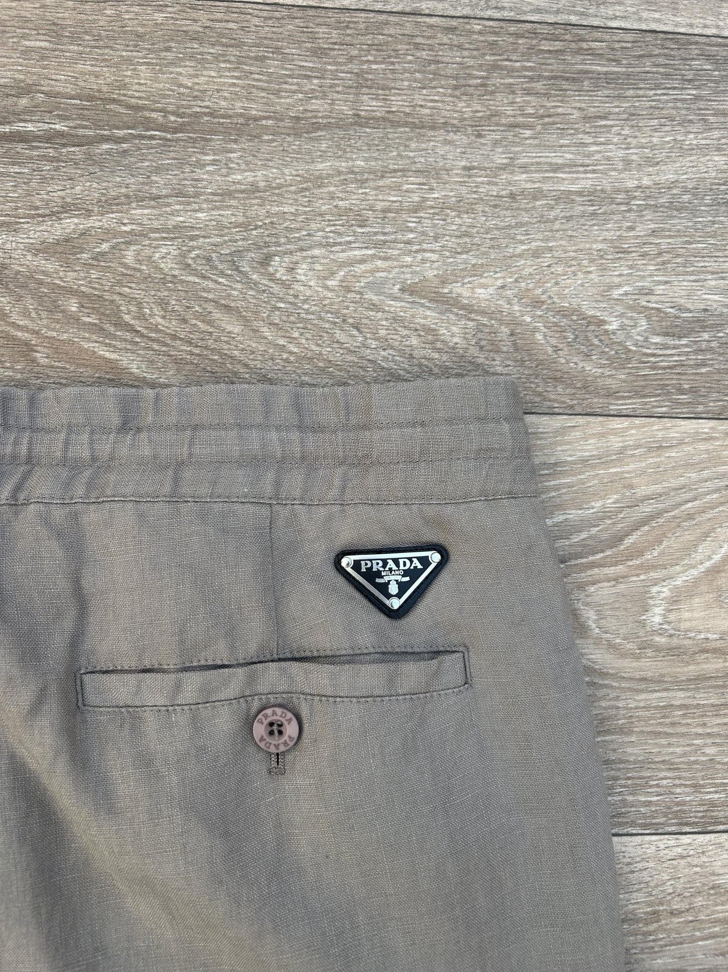 Prada logo linen pants