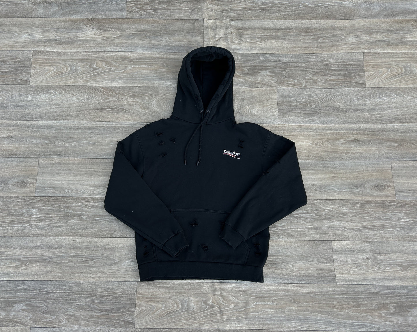 Balenciaga campaign distressed hoodie