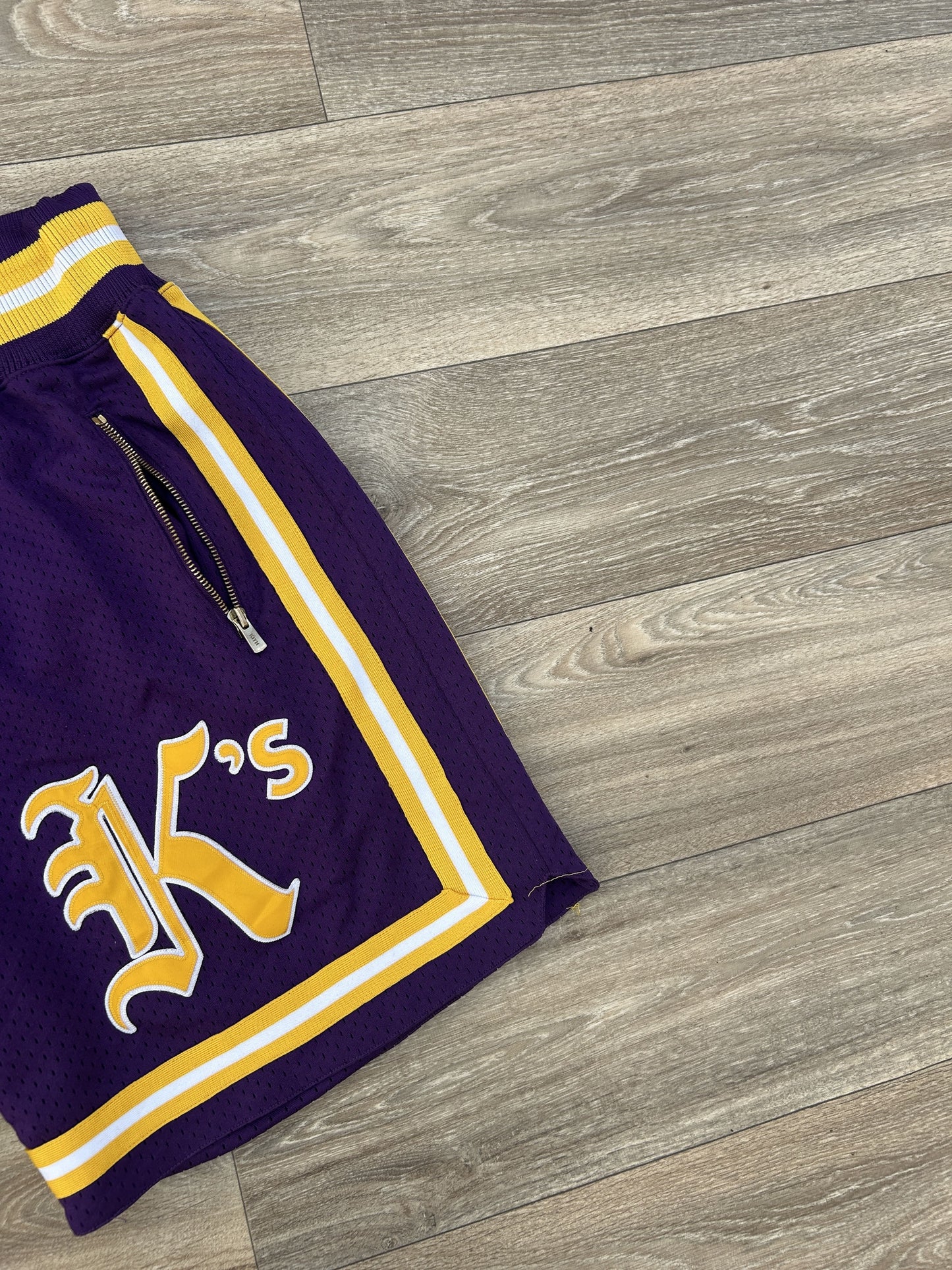 Kith x Mitchell & Ness logo shorts