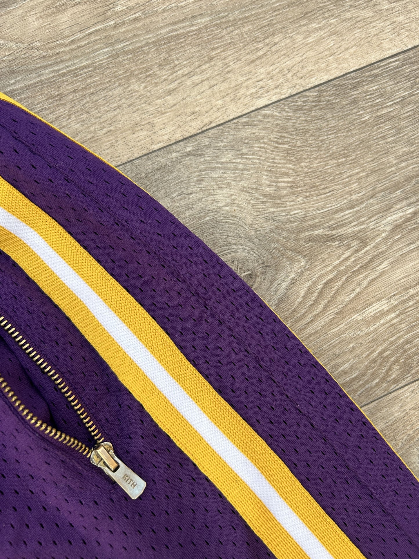 Kith x Mitchell & Ness logo shorts