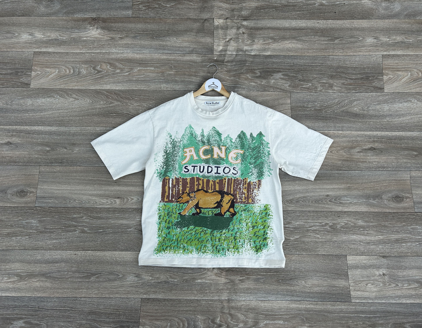 Acne Studios bear logo print shirt