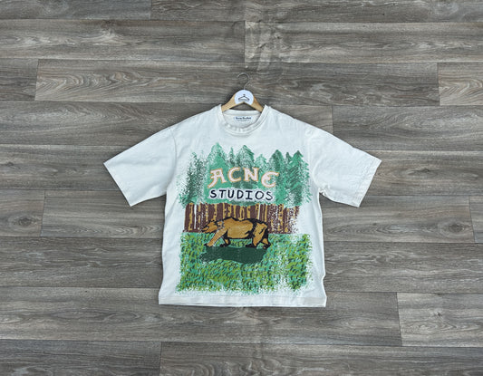 Acne Studios bear logo print shirt
