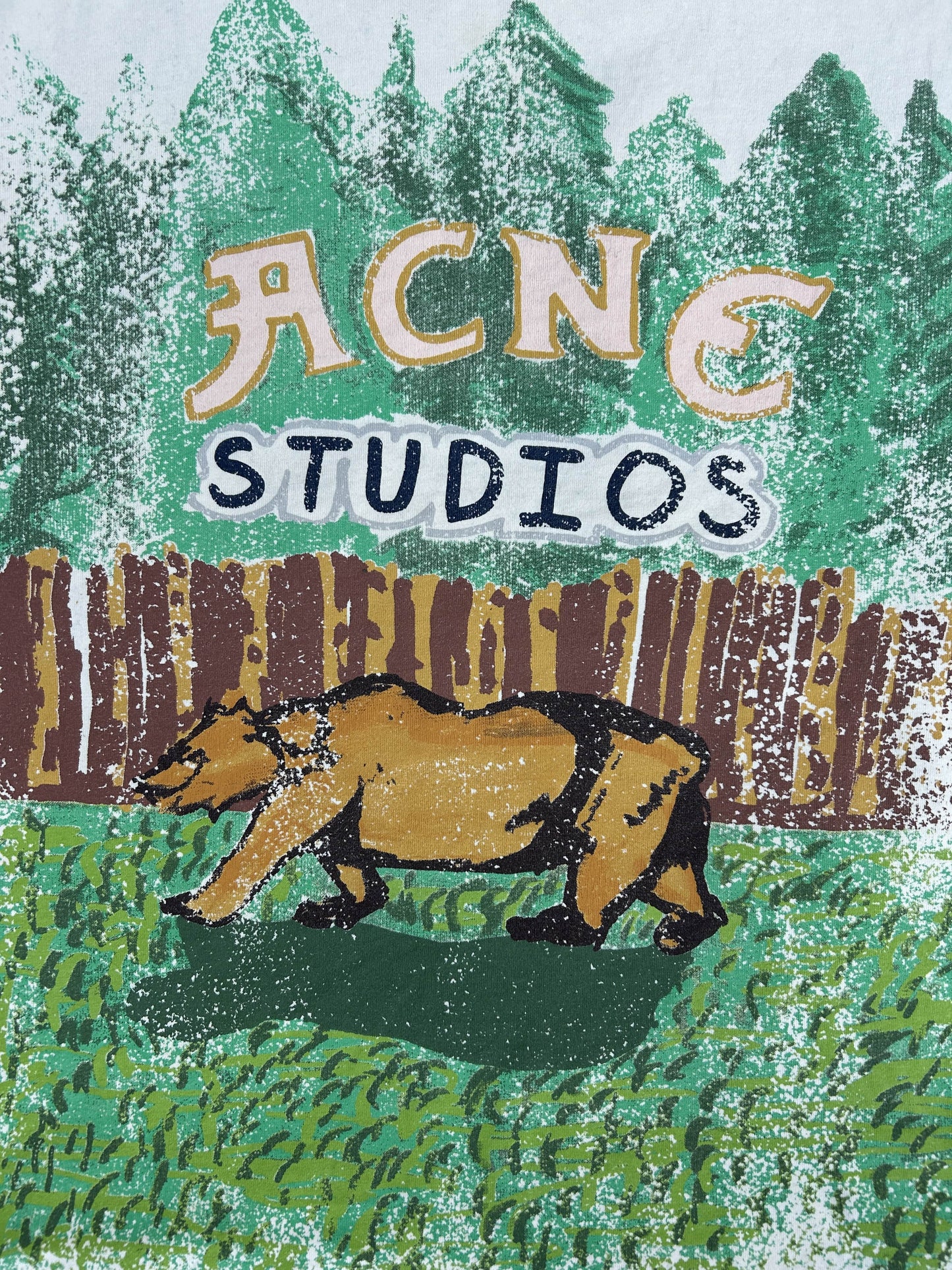 Acne Studios bear logo print shirt
