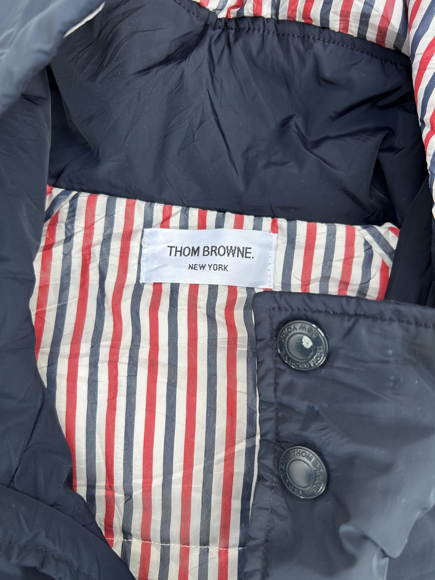 Thom Browne logo print bomber jacket