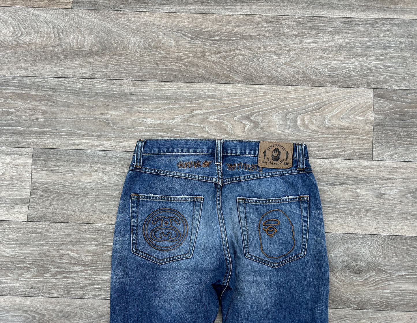 Stussy x Bape denim jeans