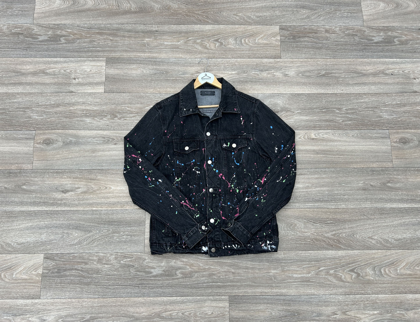 Amiri paint drip denim jacket