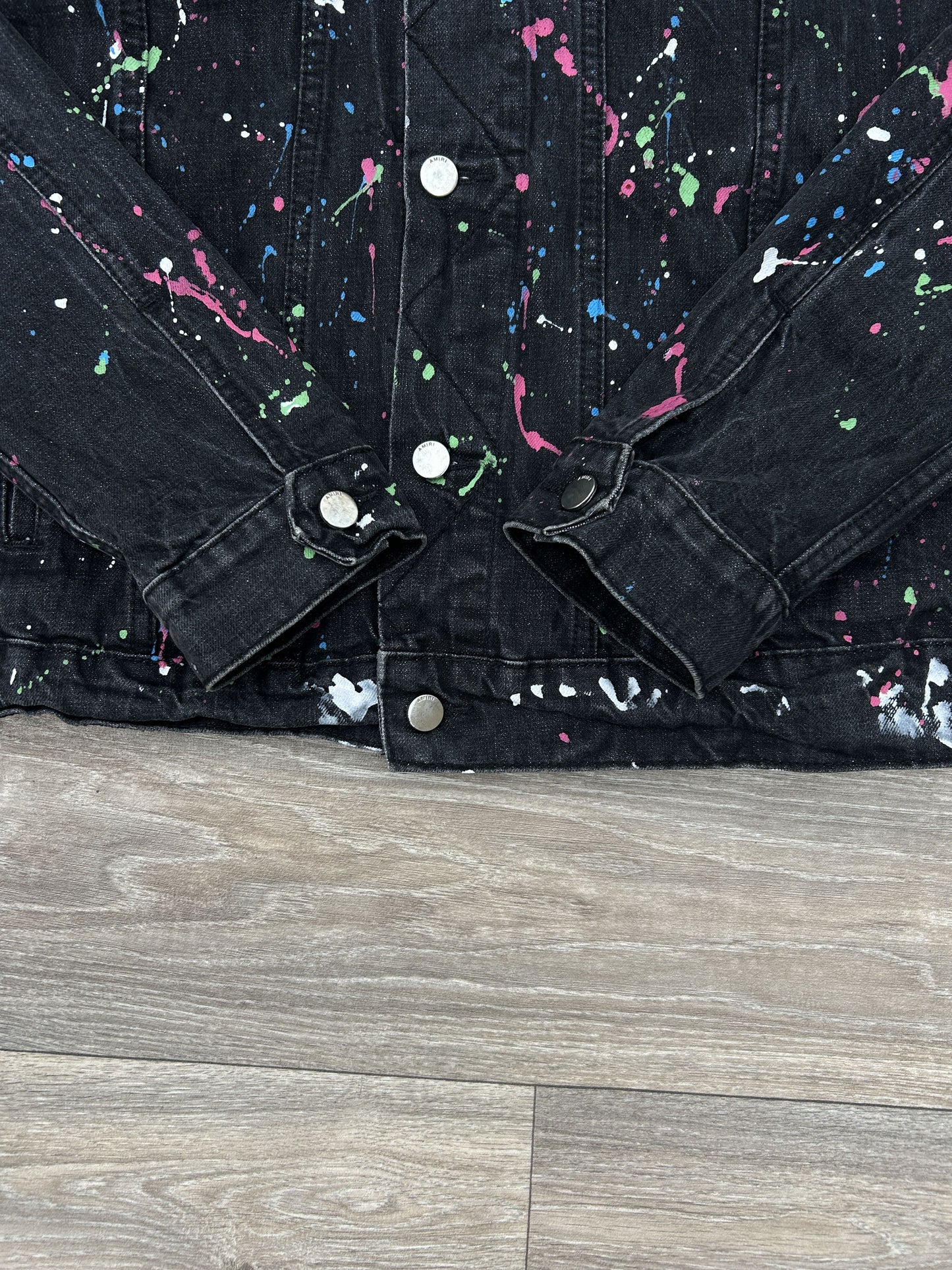 Amiri paint drip denim jacket