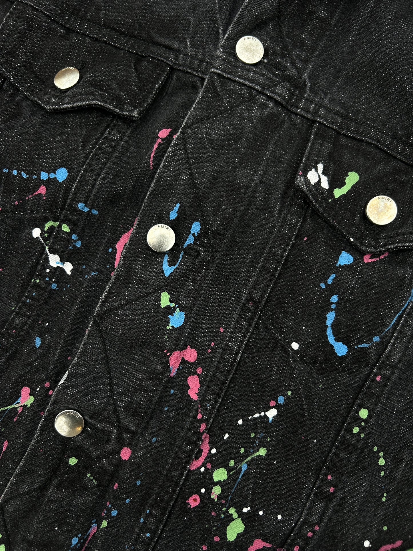 Amiri paint drip denim jacket