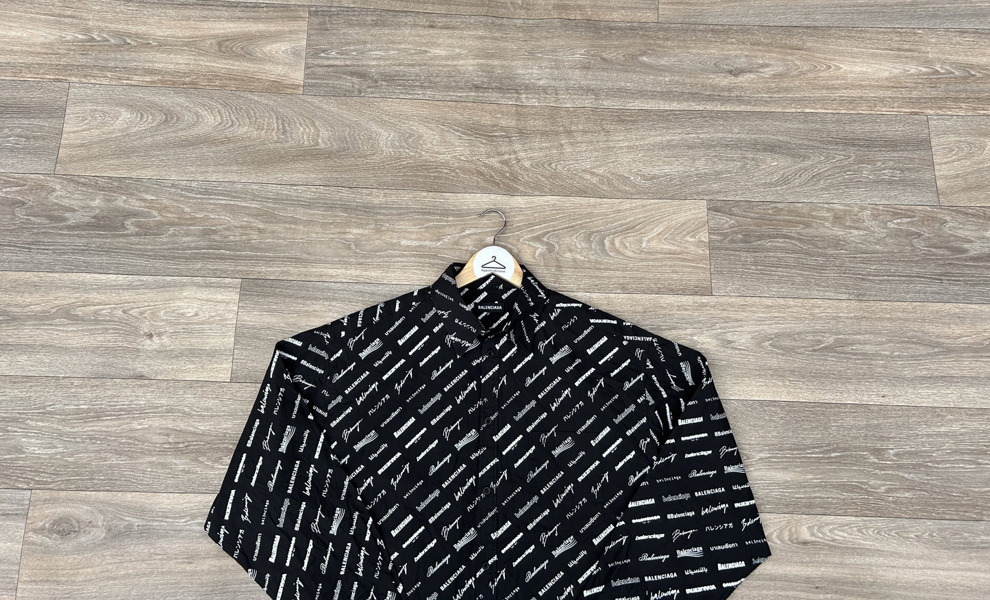 Balenciaga multi logo button up shirt