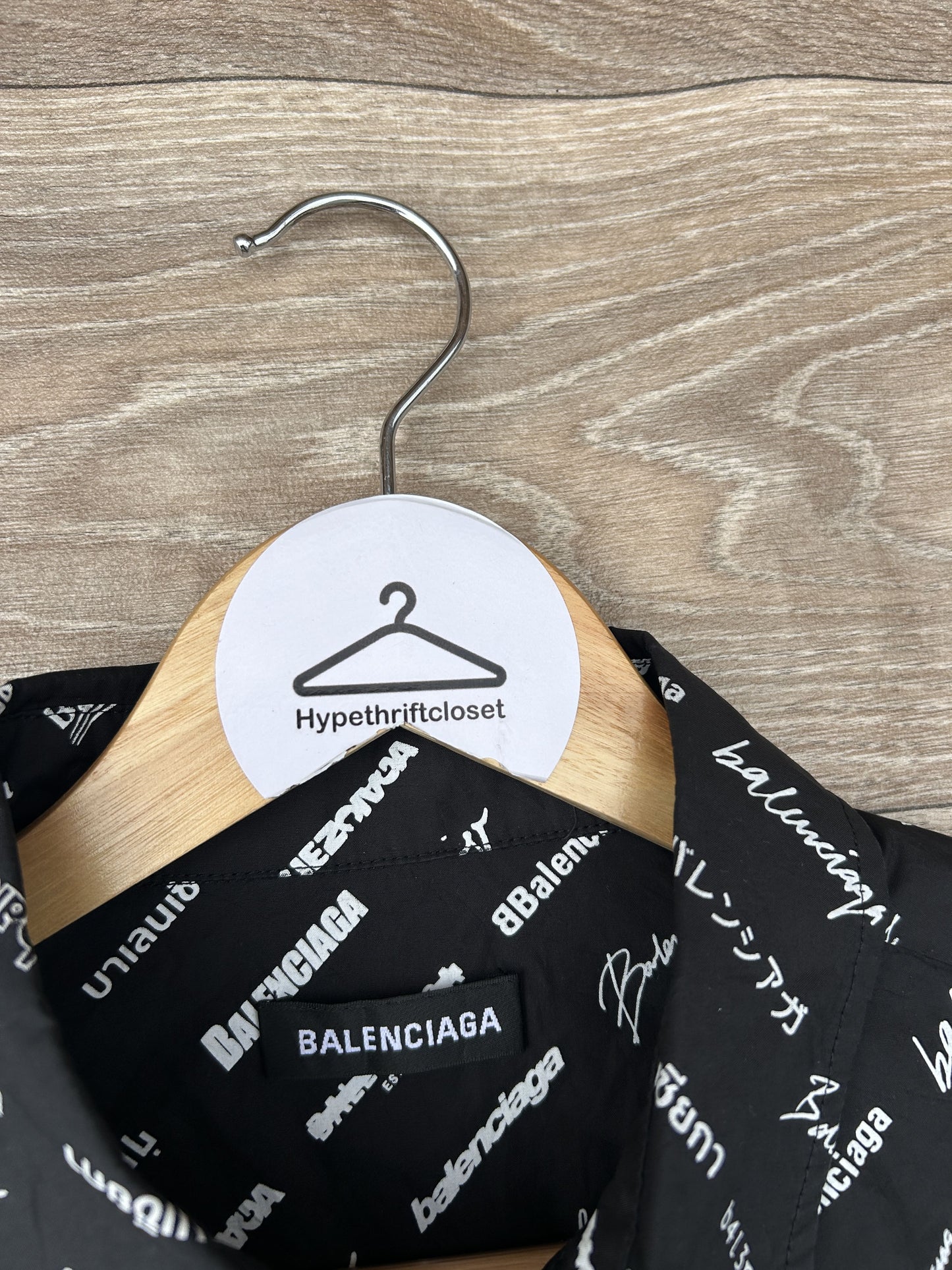 Balenciaga multi logo button up shirt